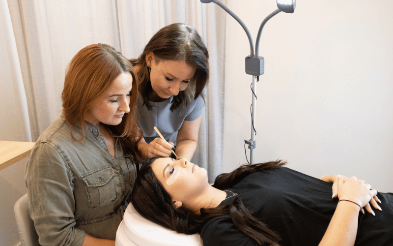 One-on-one lash training at Lashed Up on the Gold Coast