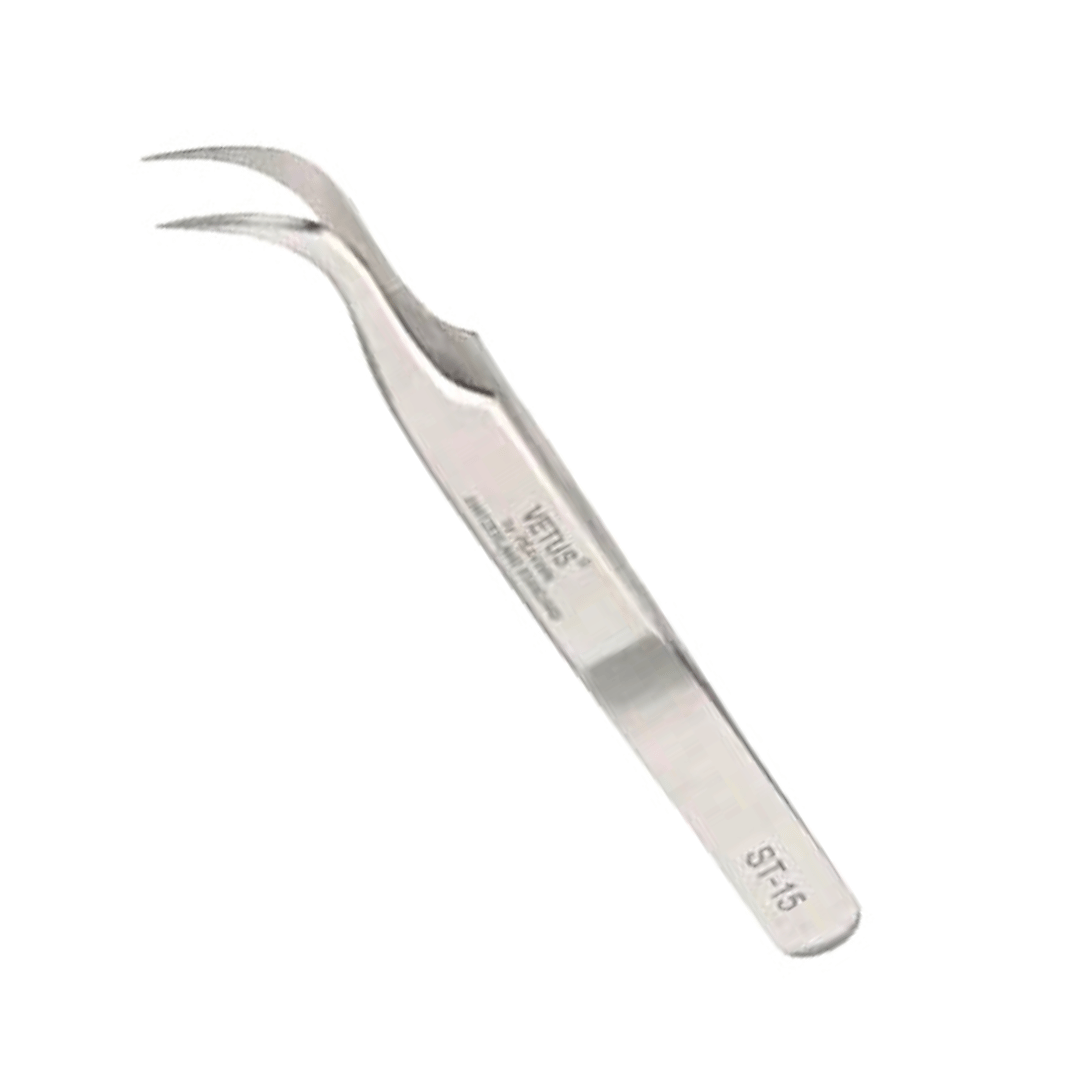 Vetus Pro ESD Safe Fine Tip Curved Tweezers - ESD-15 - AVS