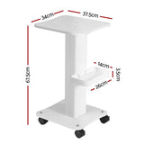 Salon Trolley Cart with Tray - White