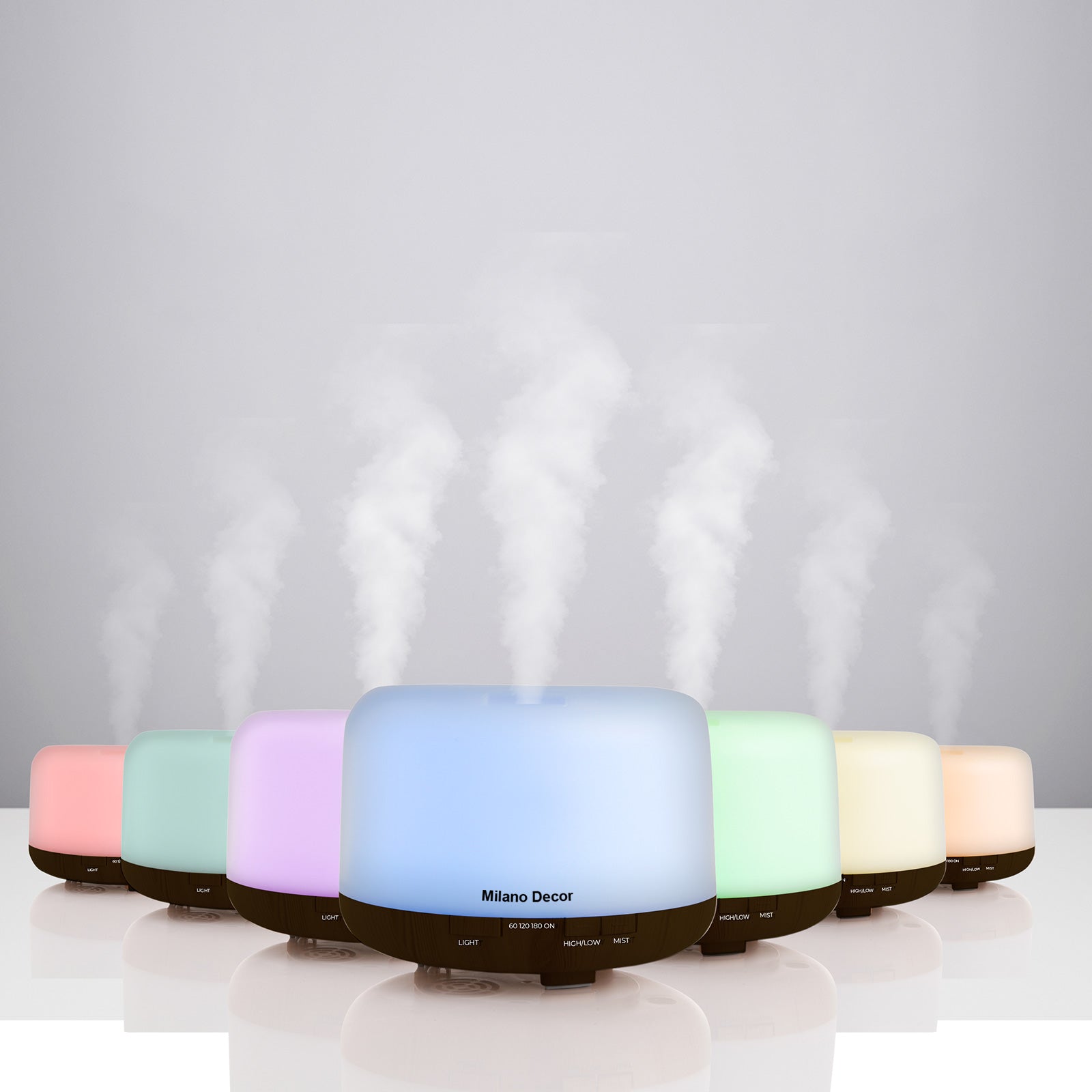 Mood Light Diffuser 500ml Ultrasonic Humidifier With 3 Pack Oils ...